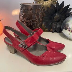 Dorking leather size 39 Chic Red Slingback Heels